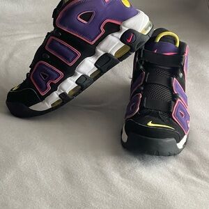 Nike Air More Uptempo ‘96. Men’s 8 Sneakers Black, Court Purple and Yellow